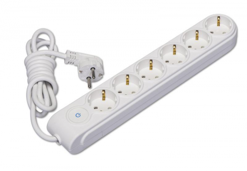 Удлинитель 6х7м с заземл. 16А IP20 с выкл. защ. шторки Makel N6310073