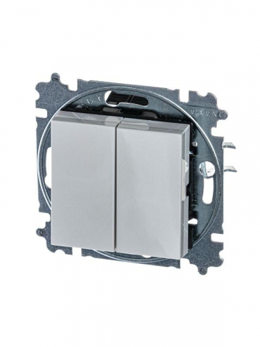 Выключатель 2-кл. СП Levit IP20 сер./бел. ABB 2CHH590545A6016