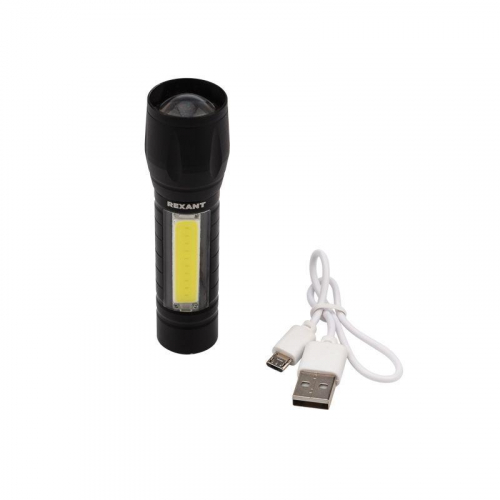 Фонарь универсальный рабочий/походный головной свет 1.5Вт боковой 2Вт встроенный аккумулятор алюминиевый USB кабель в комплекте Rexant 75-714 фото 7