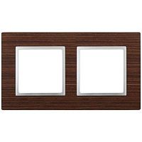 Рамка 2-м 14-5302-10 дерево Elegance венге+алюм ЭРА Б0034575