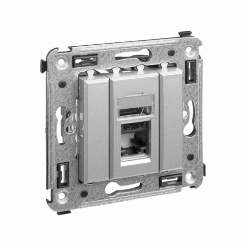 Розетка компьютерная 1-м СП Avanti "Закаленная сталь" RJ45 кат.6 DKC 4404293 фото 2