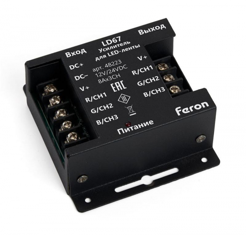 Усилитель для светодиодной ленты RGB 24А12-24В LD67 FERON FERON 48223