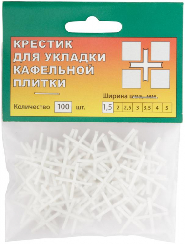 Крестик для кафеля 1.5мм (уп.100шт) Стандарт FIT 16715 фото 2