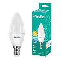 Лампа светодиодная LED7-C35/845/E14 7Вт свеча матовая 4500К бел. E14 590лм 220В Camelion 12074