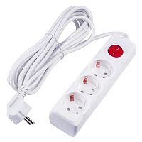 Удлинитель 3х5м с заземл. 16А Ultra S-GCU3-5B WHITE бел. Uniel UL-00010018