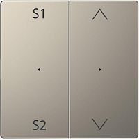 Клавиша двойная Merten D-Life PlusLink с S1/S2 вверх/вниз SD никель SchE MTN5227-6050