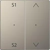 Клавиша двойная Merten D-Life PlusLink с S1/S2 вверх/вниз SD никель SchE MTN5227-6050