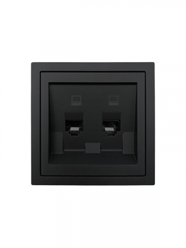 Розетка компьютерная 2-м СП ZIMA IP20 механизм черн. бархат LEZARD 704-4288-141