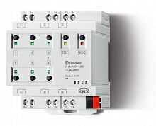 Актуатор KNX выход 6х16А контакты AgSnO2 монтаж на рейку 35мм; питание KNX 30В DC Ш=70мм IP20 FINDER 196K90304300