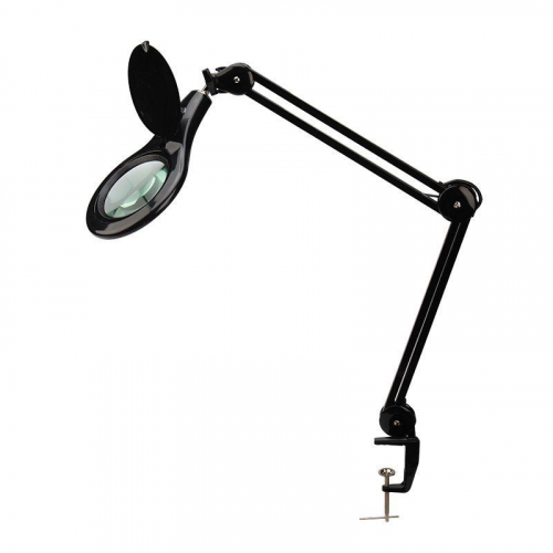 Лупа на струбцине круглая 5D с подсветкой 56 SMD LED d127мм черн. Rexant 31-0406