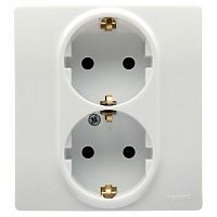 Розетка 2-м СП Etika 16А IP31 250В с заземл. защ. шторки бел. IEK 672273