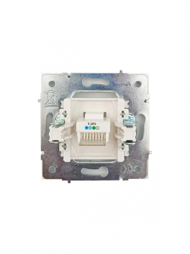 Розетка телефонная СП ZIMA IP20 евро стандарт механизм бел. LEZARD 704-0288-137 фото 5