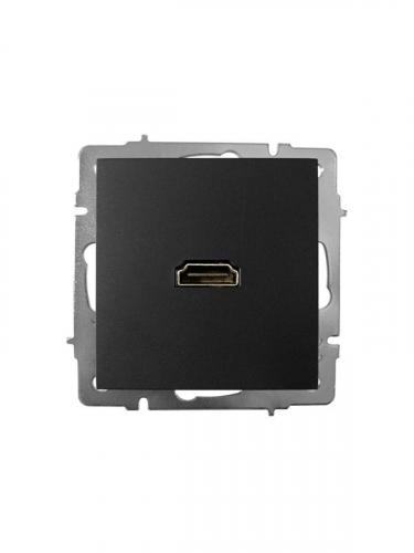 Розетка HDMI 1-м СП VESNA IP20 механизм черн. бархат LEZARD 742-4288-203
