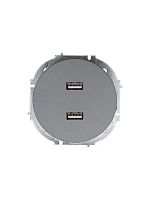 Розетка 2-м СП OSEN USB разъем механизм сер. матов. LEZARD 743-7488-192