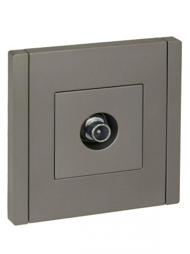 Розетка TV проходная FORTE&PIANO FP529 сталь IEK FP-A10-P-K46