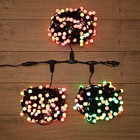 Гирлянда светодиодная "LED ClipLight-Мультишарики" 3 нити х20м 399LED RGB 25Вт 24В IP65 свечение с динамикой трансф. в компл. провод ПВХ темн. зел. Neon-Night 323-619