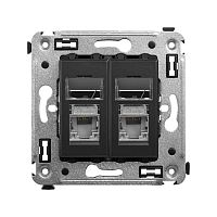 Розетка компьютерная 2-м СП Avanti "Черный матовый" RJ45 кат.5E экранир. DKC 4412364