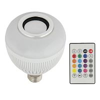 Светильник светодиодный ULI-Q340 8W/RGB/E27 WHITE Диско с динамиком и Bluetooth 220В бел. Volpe UL-00007709