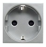 Розетка 1-м СП 2мод. Zenit 16А IP21 250В с заземл. Schuko защ. шторки безвинт. клеммы серебр. ABB 2CLA228860N1301