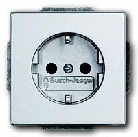 Розетка 1-м СП Solo/future 16А IP20 250В Schuko защ. шторки серебр./алюм. ABB 2CKA002013A5375