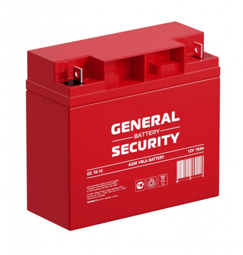 Аккумулятор 12В 18А.ч General Security GS18-12 фото 2