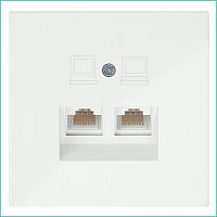 Розетка компьютерная 2-м СП RJ45 кат.5E с накладкой механизм сахара Jasmart FD6106SH