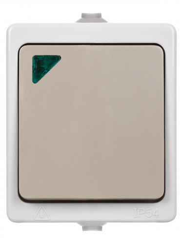 Переключатель на 2 направления 1-кл. с подсветкой открытой установки IP54 10А серый "Вуокса" TDM фото 4