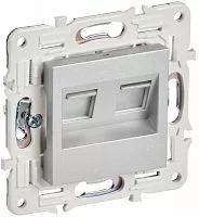 Розетка компьютерная двойная RJ45 кат.5E SKANDY SK-K03S серебр. IEK SK-K20-1-K23