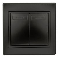 Выключатель 2-кл. 2мод. СП Plano 10А IP20 1-104-05 250В антрацит Intro Б0053765
