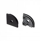 Заглушка SL-KANT-H20 BLACK с отверстием пластик (комплект) Arlight 049405