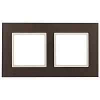 Рамка 2-м 14-5102-31 стекло Elegance мокко+сл. кость ЭРА Б0034503