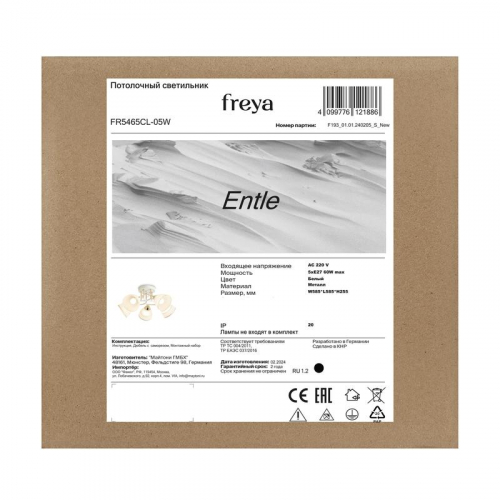 Светильник Entle 200Вт E27х5 IP20 потолочн. Freya FR5465CL-05W фото 8