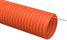 Труба гофрированная тяжелая ПНД d20мм с протяжкой оранж. (уп.100м) IEK CTG21-20-K09-100