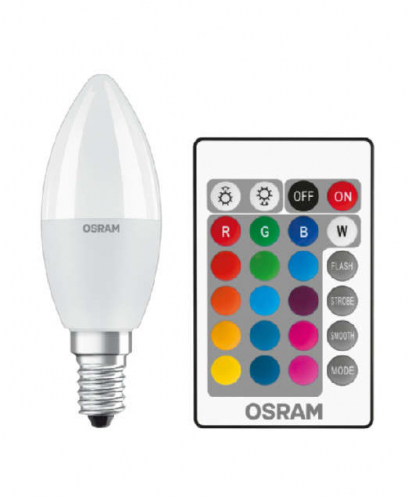 Лампа светодиодная LED STAR+ DIM с пультом B 40 5.5W/827 свеча 5.5Вт 2700К тепл. бел. E14 470лм 220-240В мат. пласт. OSRAM 4058075144309 фото 2
