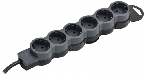 Удлинитель STANDARD У06 6 мест 5м 3х1.5кв.мм 16А черн. IEK 695051