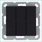 Выключатель 3-кл. 10А IP20 механизм черн. матовый soft touch Jasmart G3031PB