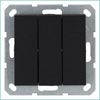 Выключатель 3-кл. 10А IP20 механизм черн. матовый soft touch Jasmart G3031PB