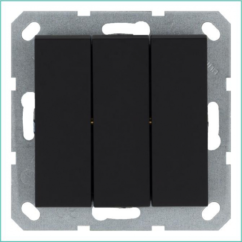 Выключатель 3-кл. 10А IP20 механизм черн. матовый soft touch Jasmart G3031PB