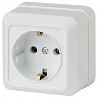 Розетка 1-м ОП Quadro 2-202-01 16А IP20 250В 2P+E Schuko бел. Intro Б0053783