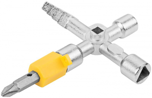 Ключ универсальный для электрошкафов 5в1 двусторон. CrV бита PH2/SL7 FIT 60107 фото 7