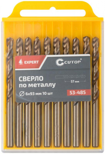 Набор сверл по металлу ЭКСПЕРТ/EXPERT 6х93мм (уп.10шт) Cutop 53-485 фото 3