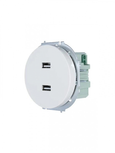 Розетка 2-м СП OSEN USB разъем бел. LEZARD 743-0288-192 фото 2