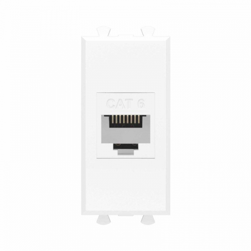 Розетка компьютерная 1мод. Avanti "Белое облако" RJ45 кат.6 без шторок модульная механизм DKC 4400691