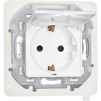 Розетка 1-м СП Inspiria 16А IP44 250В 2P+E защ. шторки с крышкой немецк. стандарт механизм бел. IEK 673740