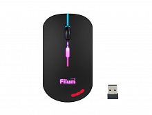 Мышь беспроводная оптическая USB/BT 4 кн., DPI: 800/1200/1600, питание АА 1 шт., черная, Windows XP/Vista/7/8/10, MacOS Filum FL-MBT25-BK