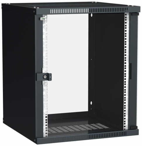 Шкаф LINEA WE 15U 600x650мм дверь стекло черн. ITK LWE5-15U67-GF