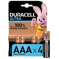Элемент питания алкалиновый AAA/LR03-4BL Ultra Power (блист.4шт) Duracell Б0038762