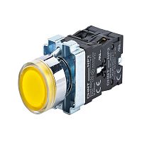 Кнопка управления NP2-BW3565 плоская 1НО+1НЗ AC/DC230В (LED) IP40 (R) желт. CHINT 574380
