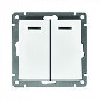 Выключатель 2-кл. СП Афина 10А IP20 с подсветкой механизм бел. Universal A0123