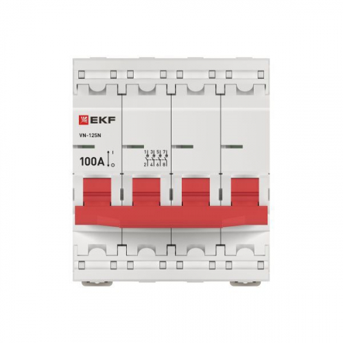 Выключатель нагрузки 4п 100А ВН-125N PROxima EKF S1254100 фото 4